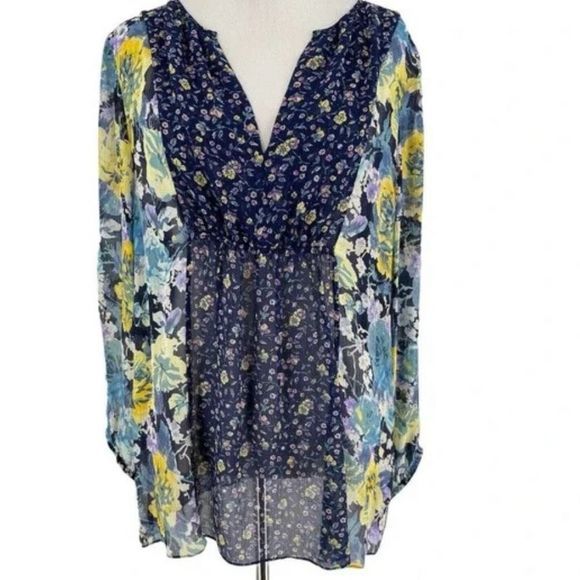 NEW Joie Thistle 100% Silk OVERSIZED (may fit to L) Floral Navy Blouse — SZ M - Picture 10 of 10
